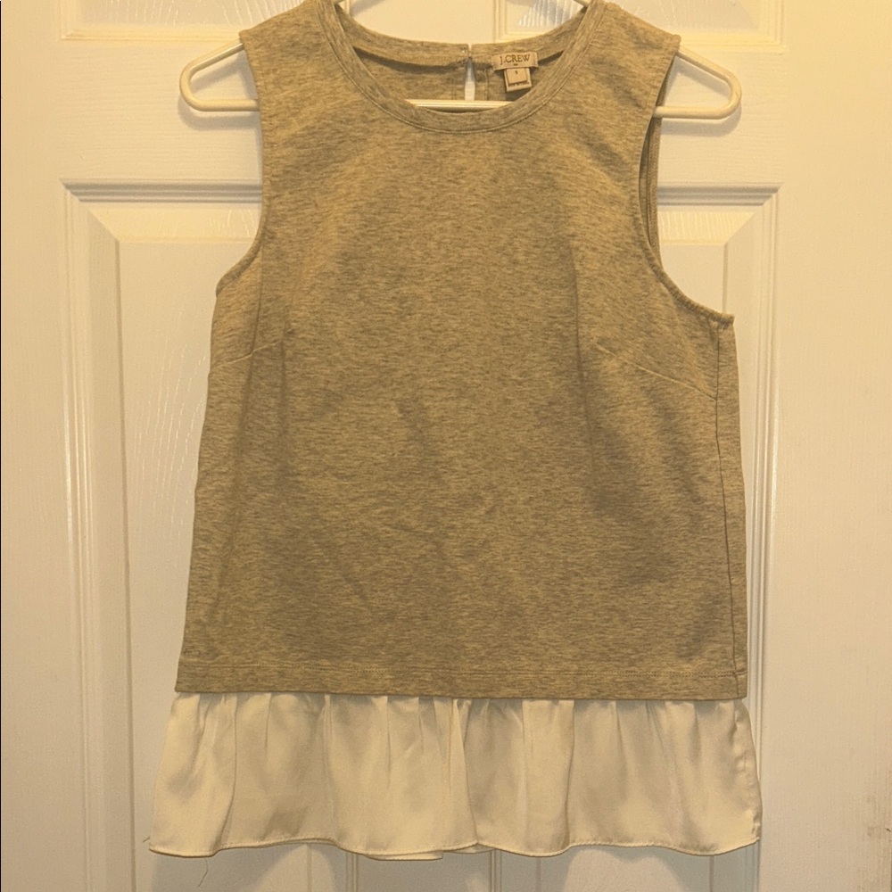 J. Crew Sleeveless Top with Ruffle Hem